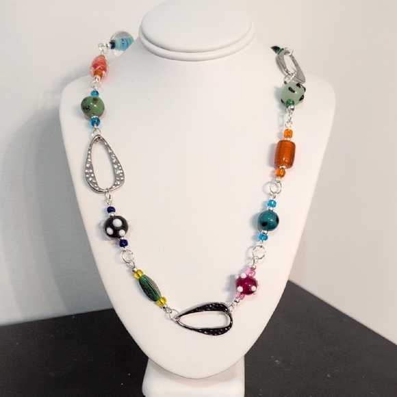 Handmade Lampwork Glass Beaded Necklace - Picture 6 of 9